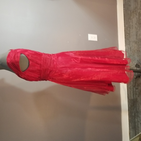 Organza Shimmering red dress approximate size 6 - Picture 5 of 17